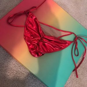 Red holographic scrunch butt bottoms